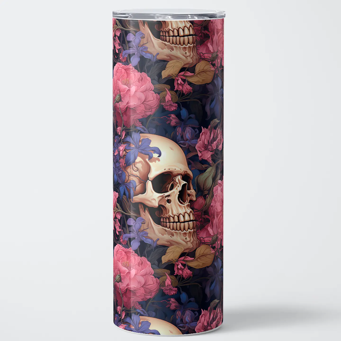 Vaso térmico 600ml - Diseño Skull & Peony Dark Bloom 1