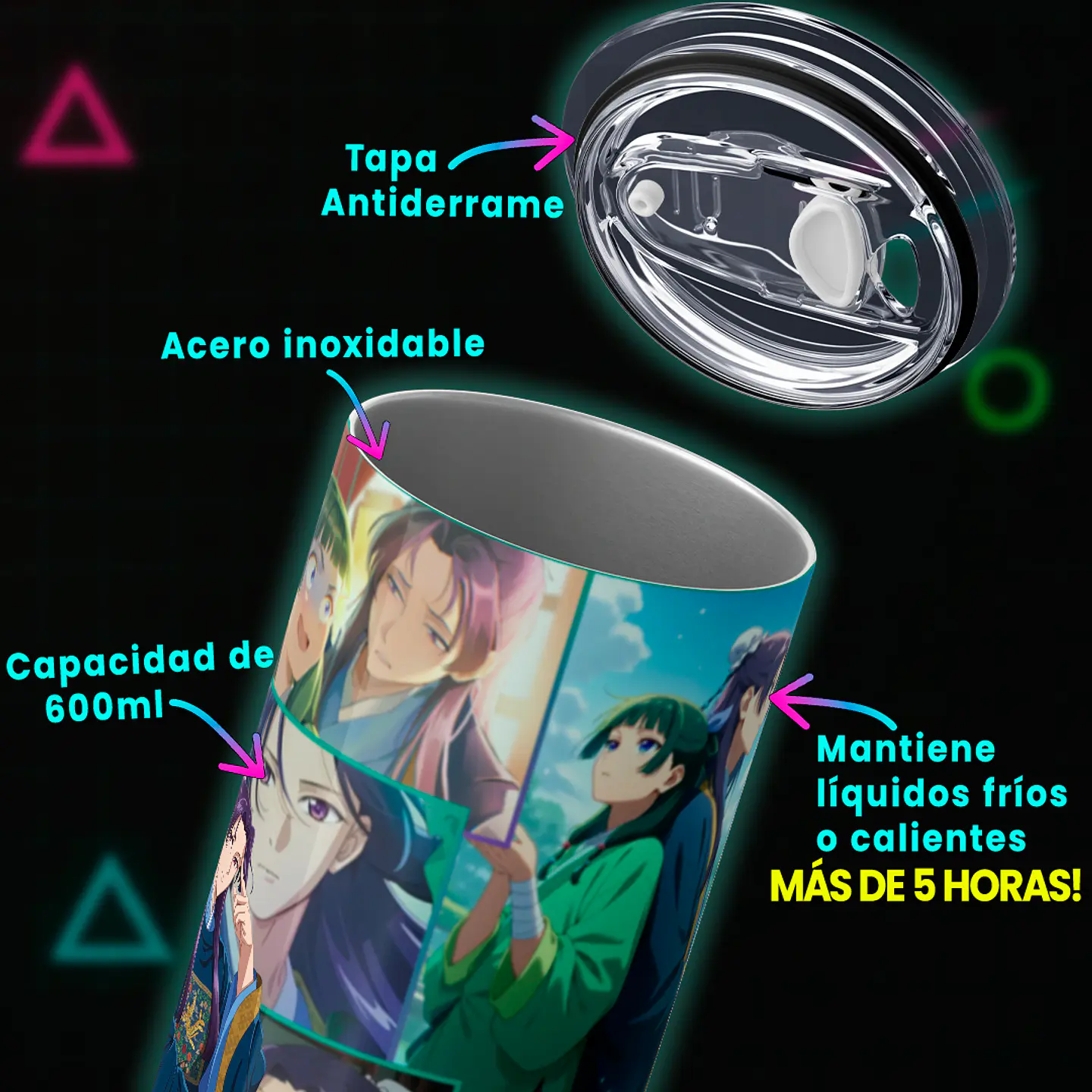 Vaso térmico 600ml - Diseño Apothecary Maomao & Jinshi Edition 4