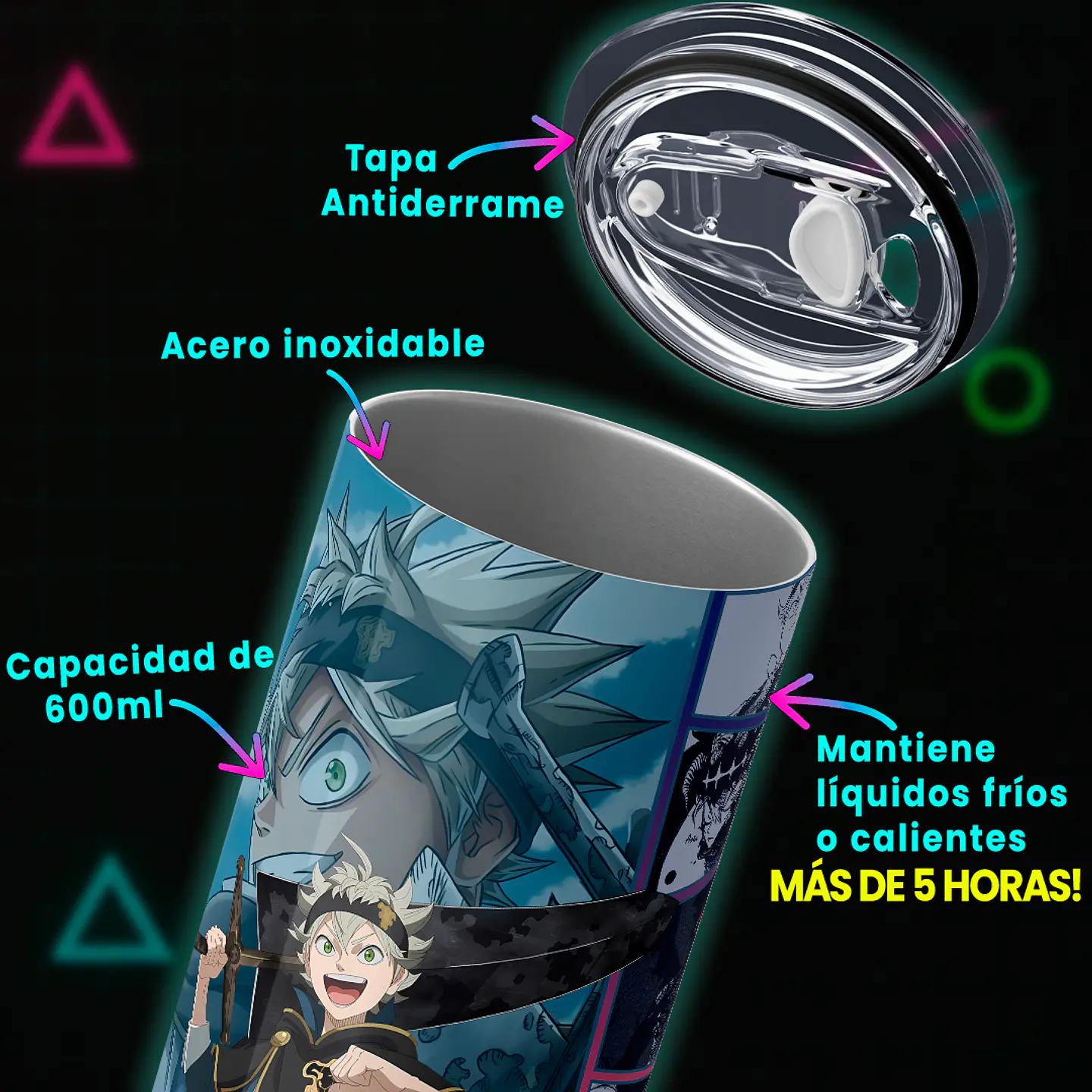 Vaso térmico 600ml - Diseño Asta Anti-Magic Awakening 4