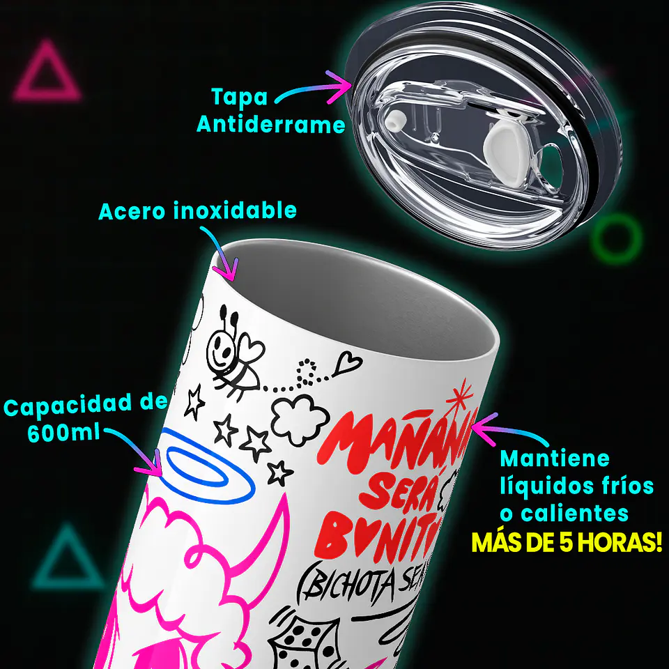 Vaso térmico 600ml - Diseño Bichota Season Doodle 4