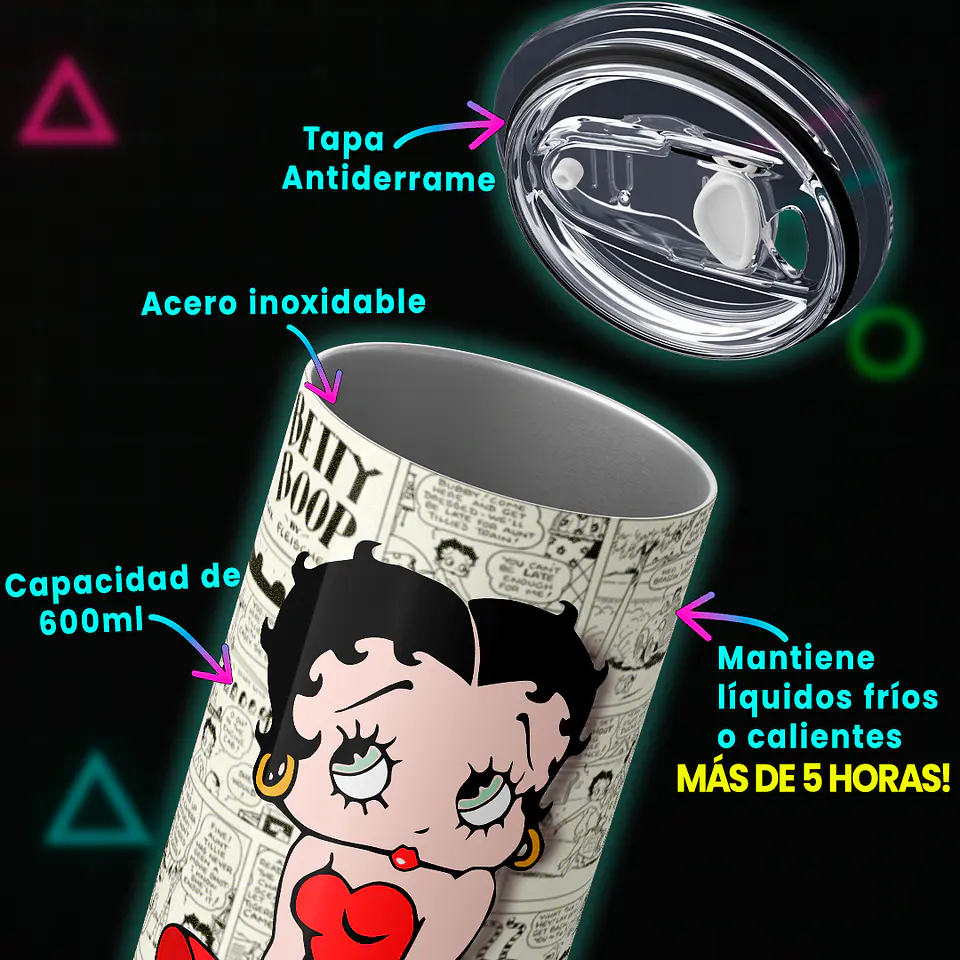 Vaso térmico 600ml - Diseño Betty Boop Retro Comic 4