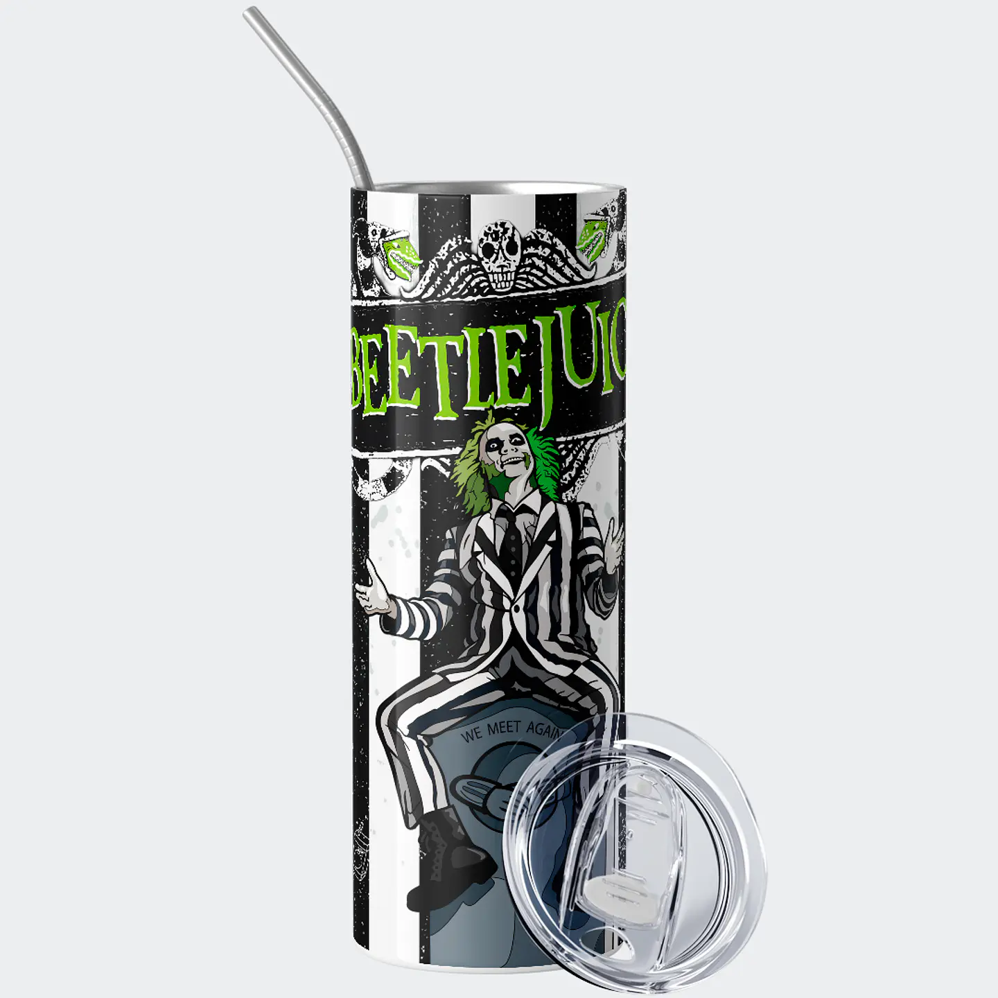 Vaso térmico 600ml - Diseño Beetlejuice Ghostly Stripes 2