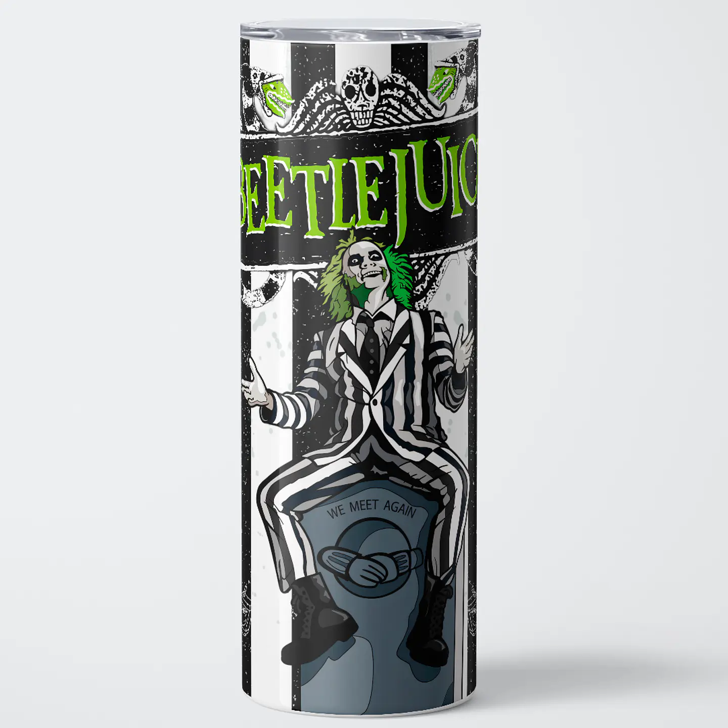 Vaso térmico 600ml - Diseño Beetlejuice Ghostly Stripes 1