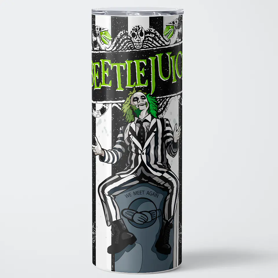Vaso térmico 600ml - Diseño Beetlejuice Ghostly Stripes 1