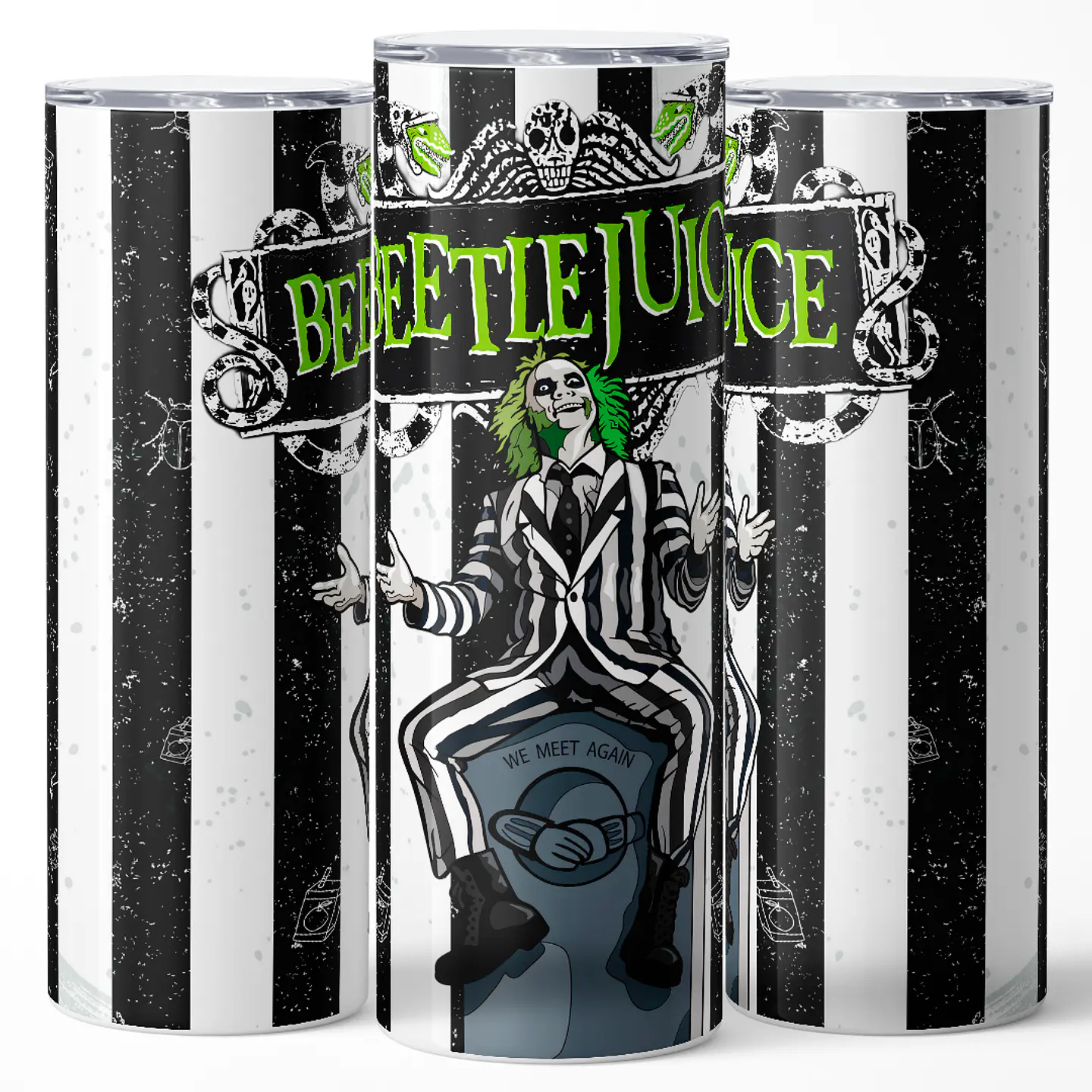Vaso térmico 600ml - Diseño Beetlejuice Ghostly Stripes 3
