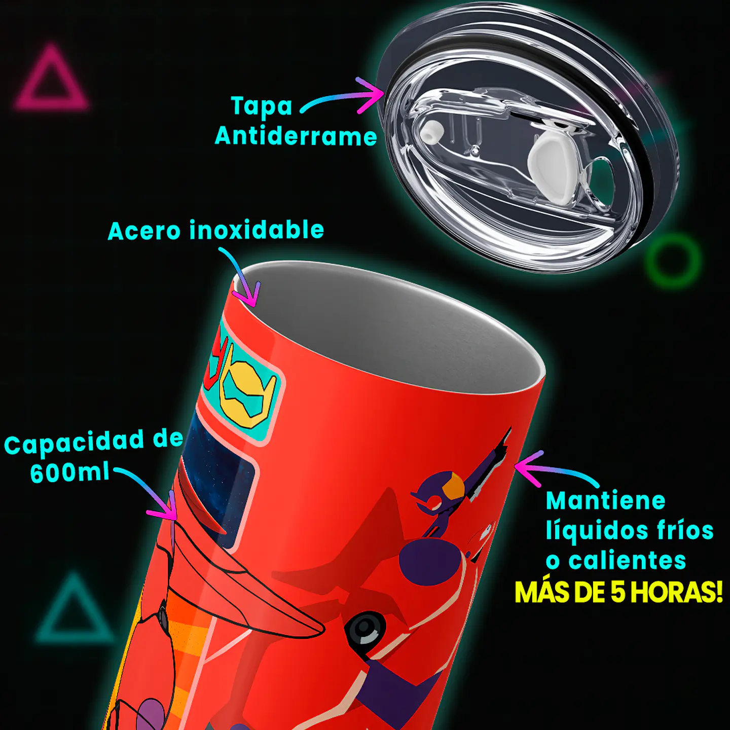 Vaso térmico 600ml - Diseño Baymax Armor Upgrade 4