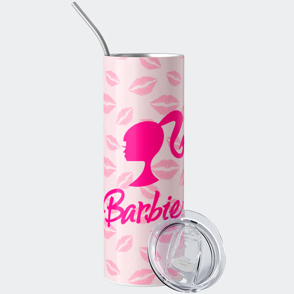 Vaso térmico 600ml - Diseño Barbie Pink Kisses 2