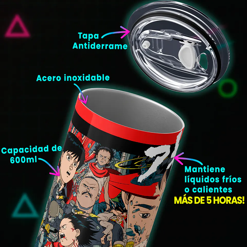 Vaso térmico 600ml - Diseño Akira Neo-Tokyo Chaos 4
