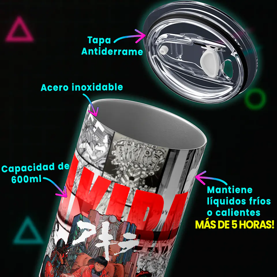 Vaso térmico 600ml - Diseño Akira Neo-Tokyo Chaos 4
