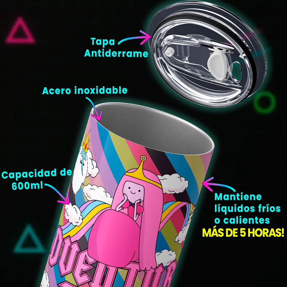 Vaso térmico 600ml - Diseño Adventure Time Candy Rainbow 4