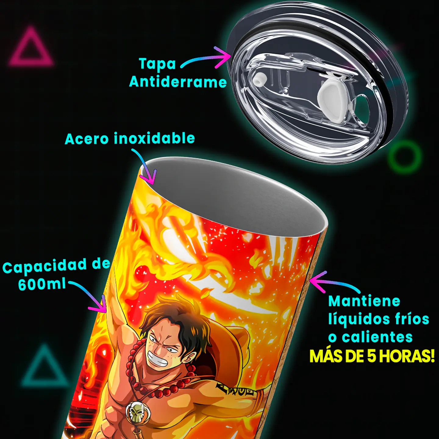 Vaso térmico 600ml - Diseño Ace Fire Fist Legacy 4