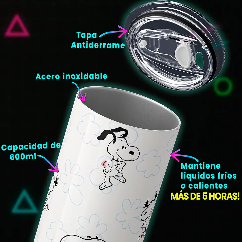 Vaso térmico 600ml - Diseño Snoopy & Woodstock Hugs 4