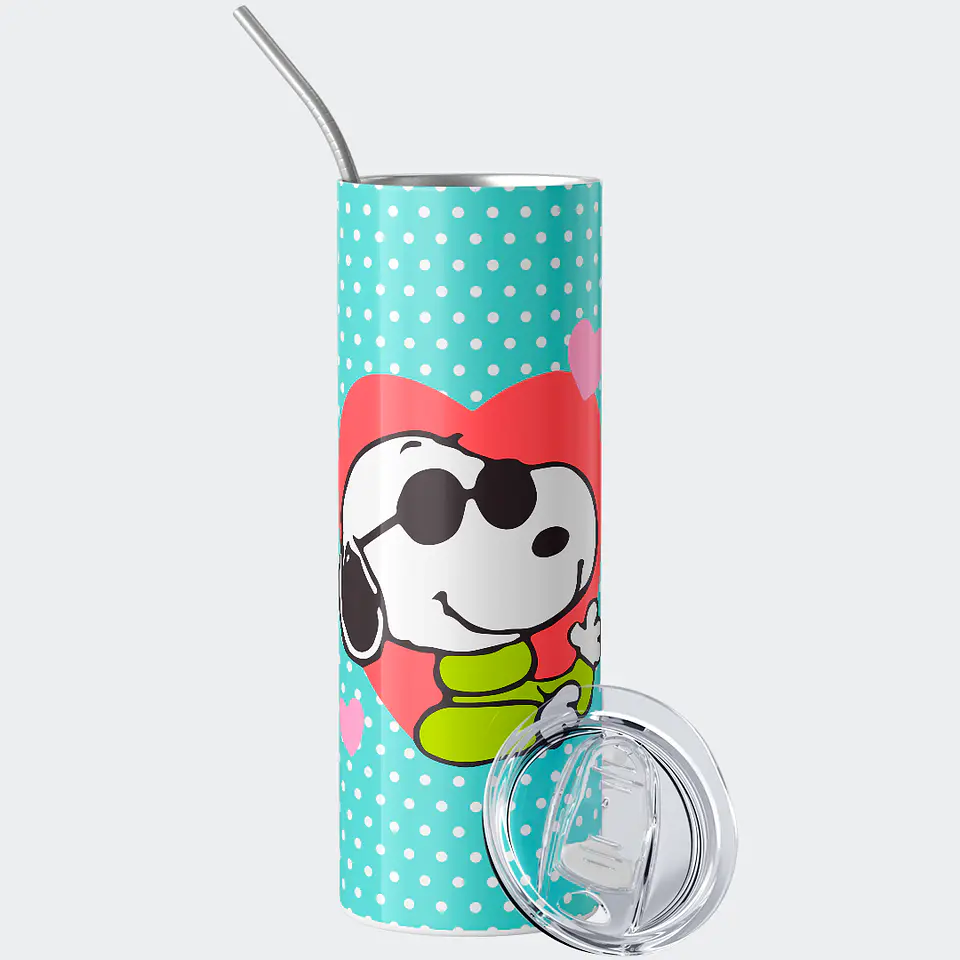 Vaso térmico 600ml - Diseño Snoopy Retro Heart & Dots 2