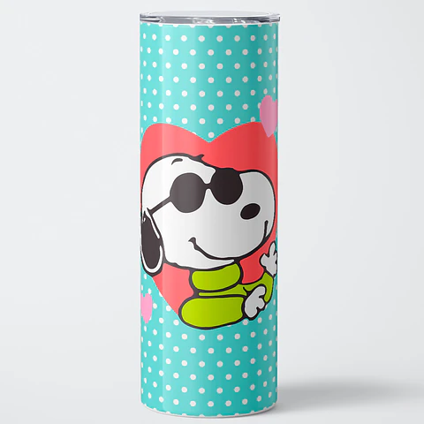 Vaso térmico 600ml - Diseño Snoopy Retro Heart & Dots