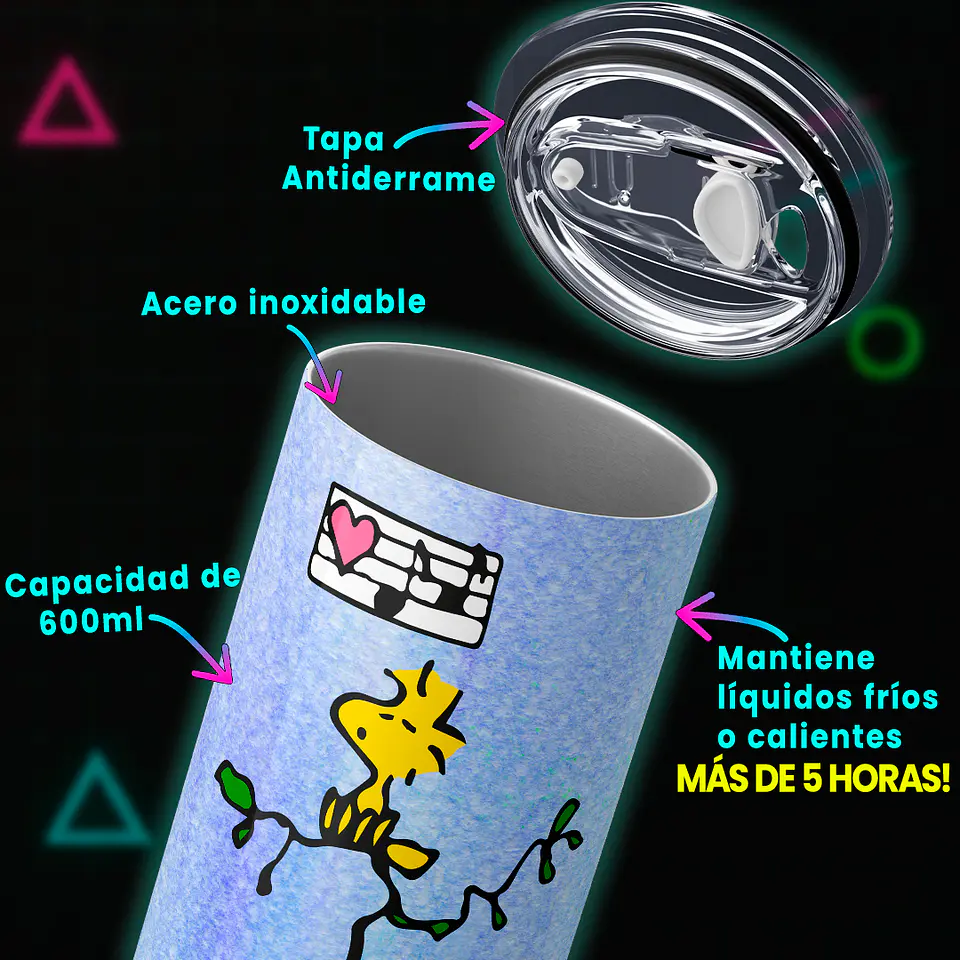 Vaso térmico 600ml - Diseño Snoopy & Woodstock 3