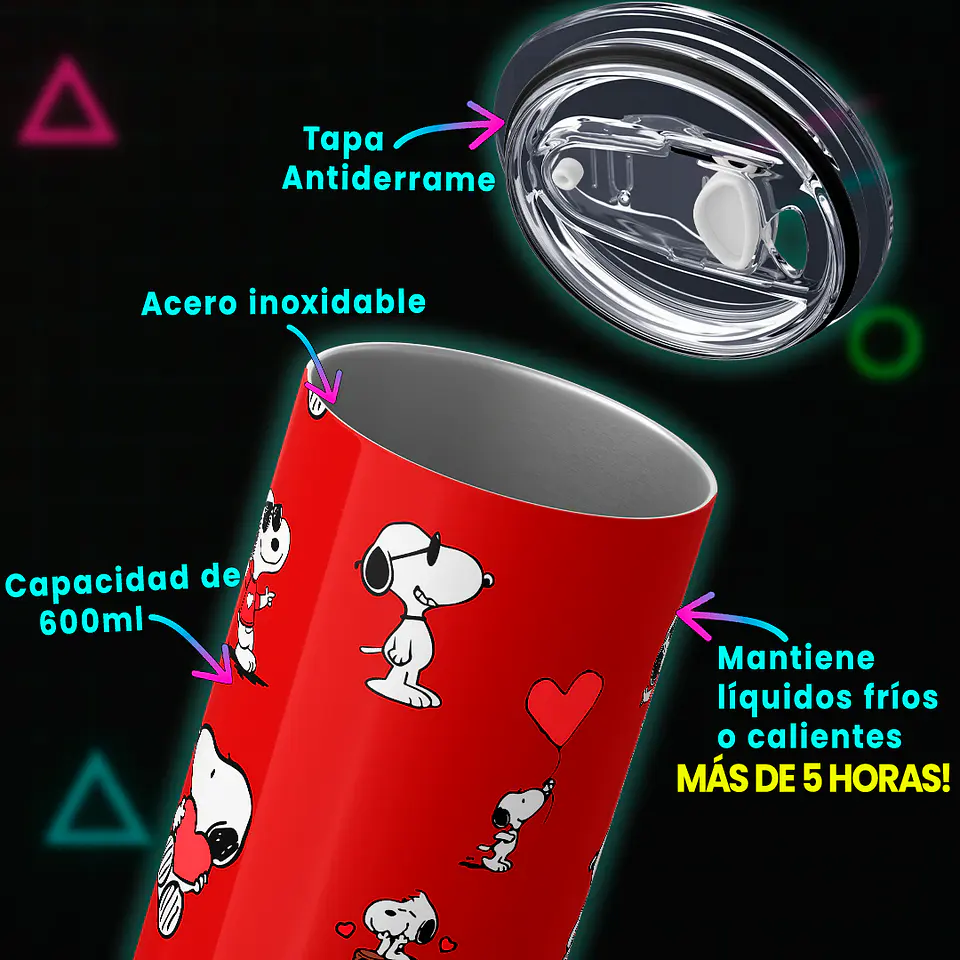 Vaso térmico 600ml - Diseño Snoopy Red Passion & Joe Cool 3