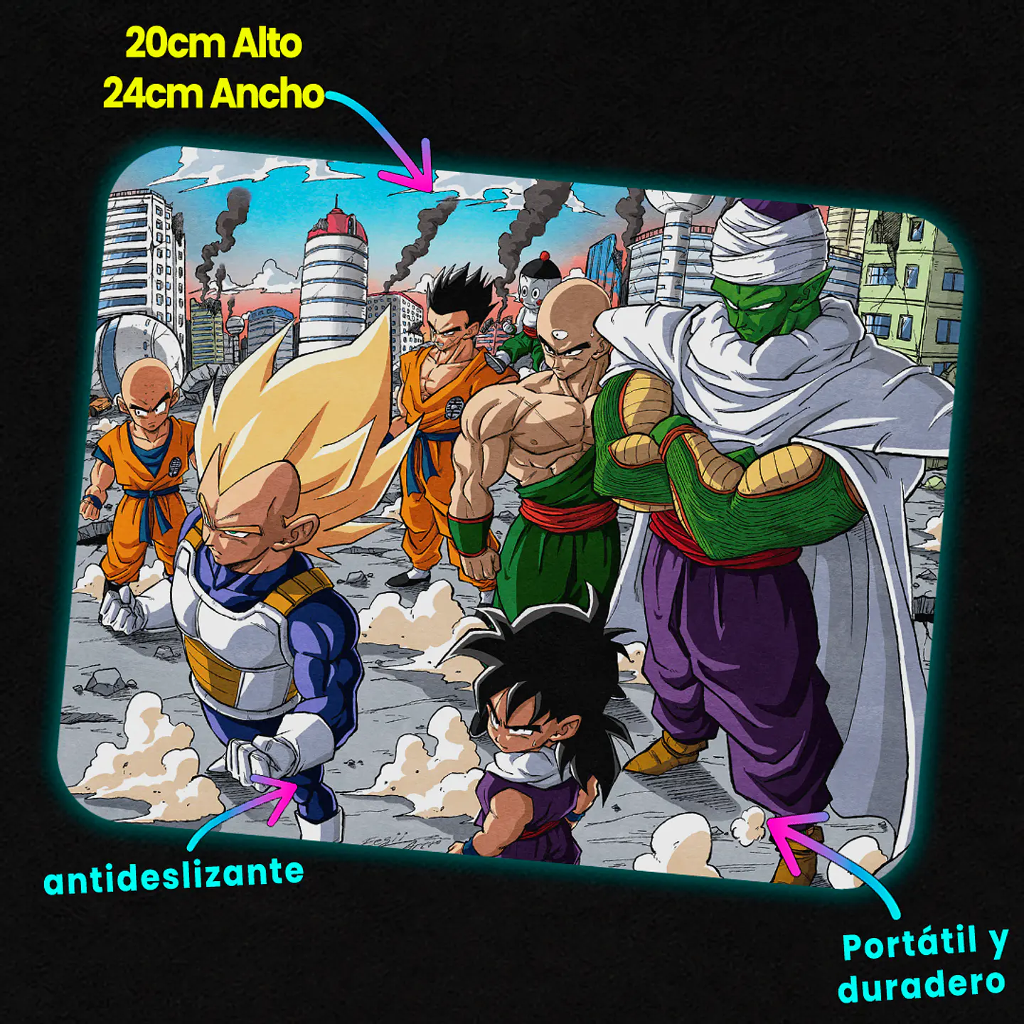Mousepad 20x24 cm - Diseño Z-Warriors Saiyajin Saga 2