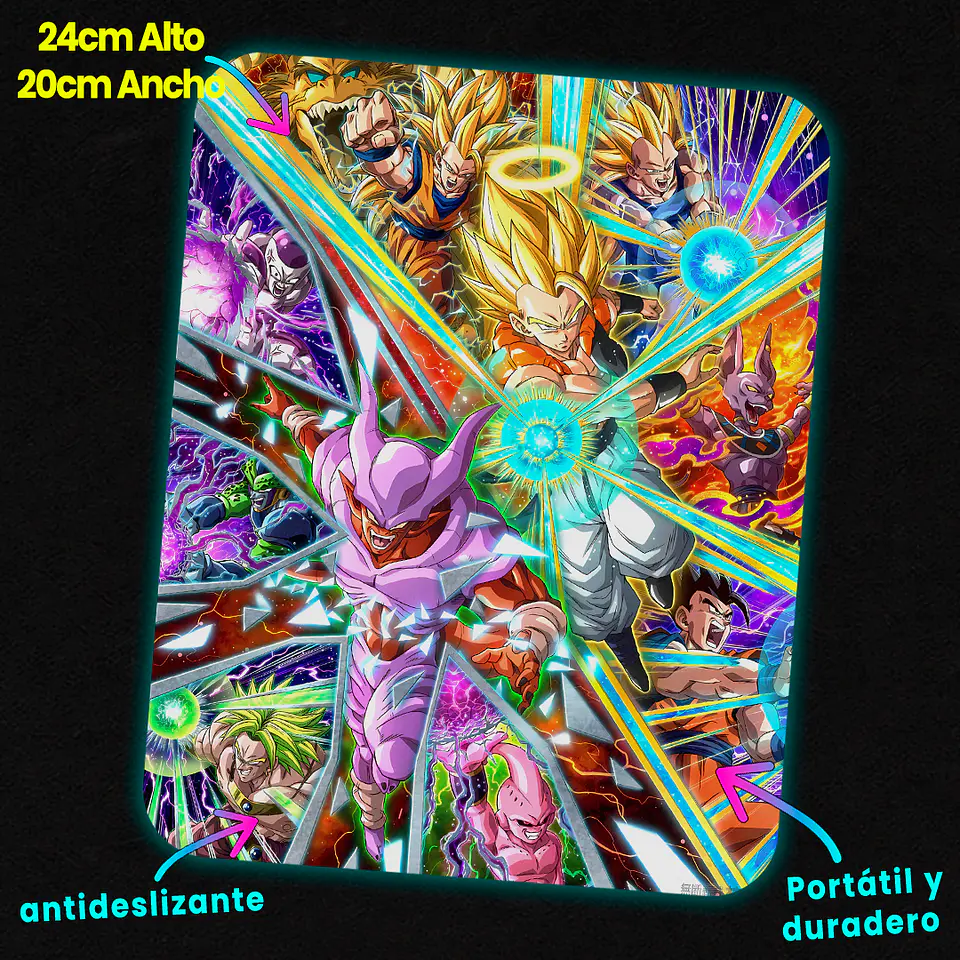 Mousepad 20x24 cm - Diseño Gogeta VS Janemba Multiverse 2