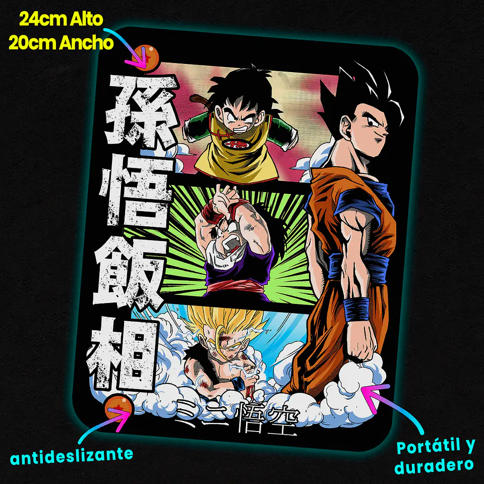 Mousepad 20x24 cm - Diseño Gohan Evolution Kanji Edition 2
