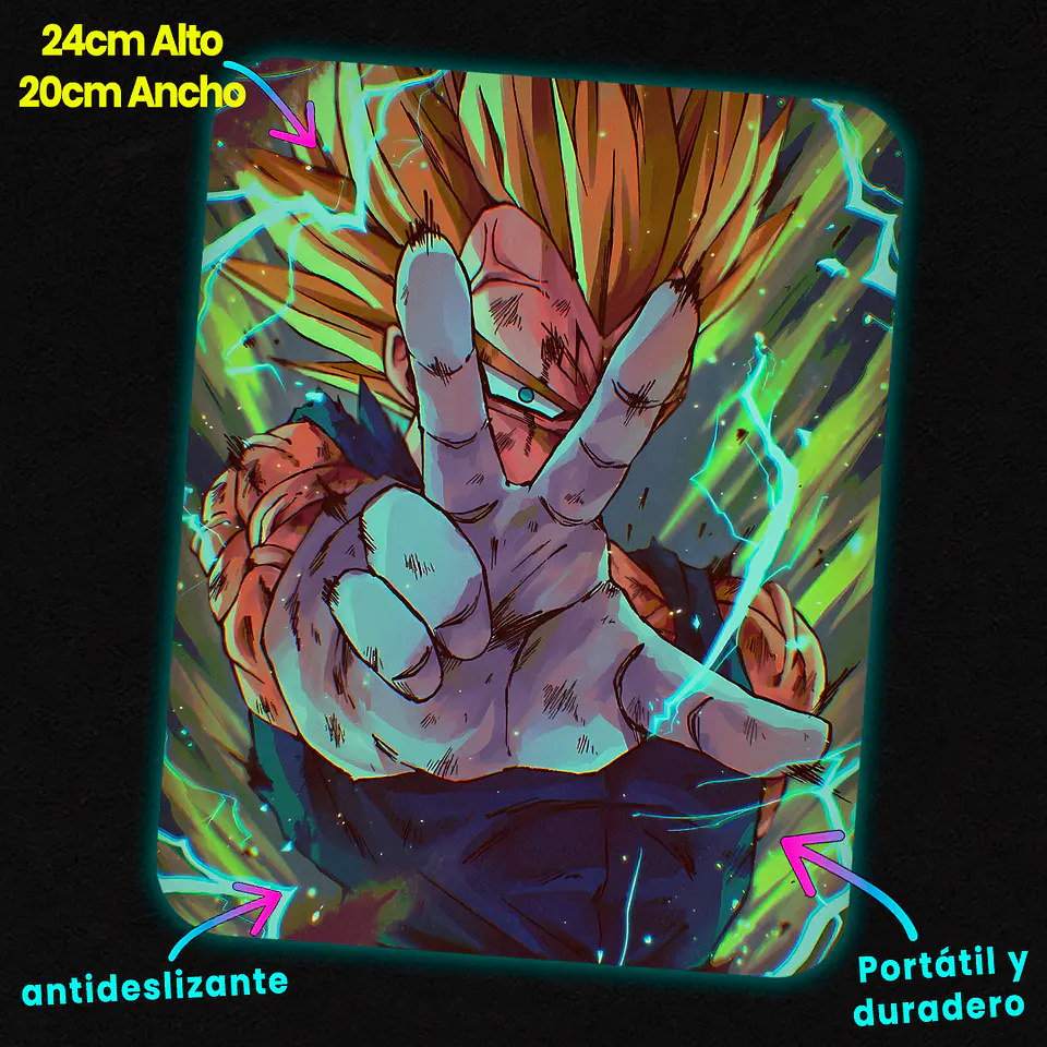 Mousepad 20x24 cm - Diseño Vegeta Final Impact 2
