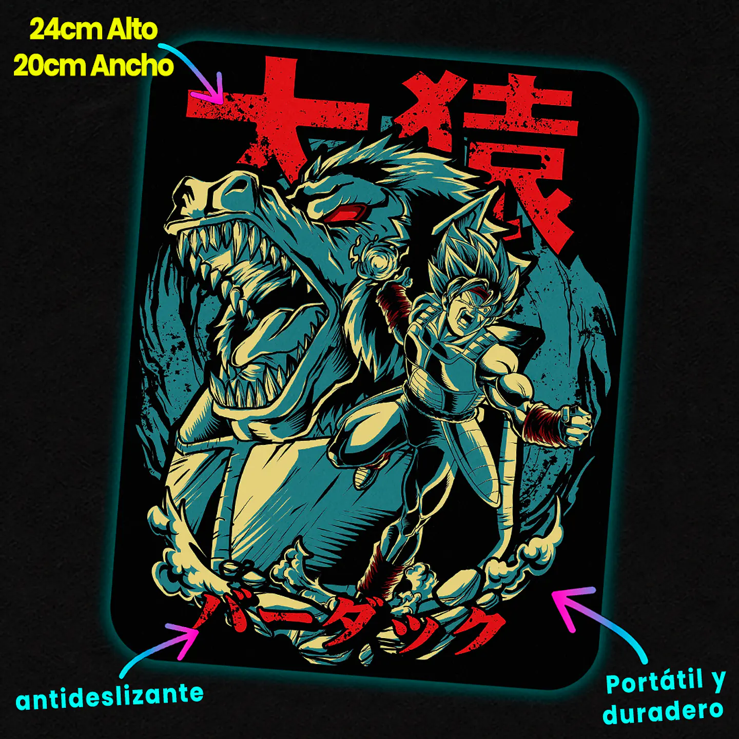 Mousepad 20x24 cm - Diseño Bardock Saiyan Origin 2