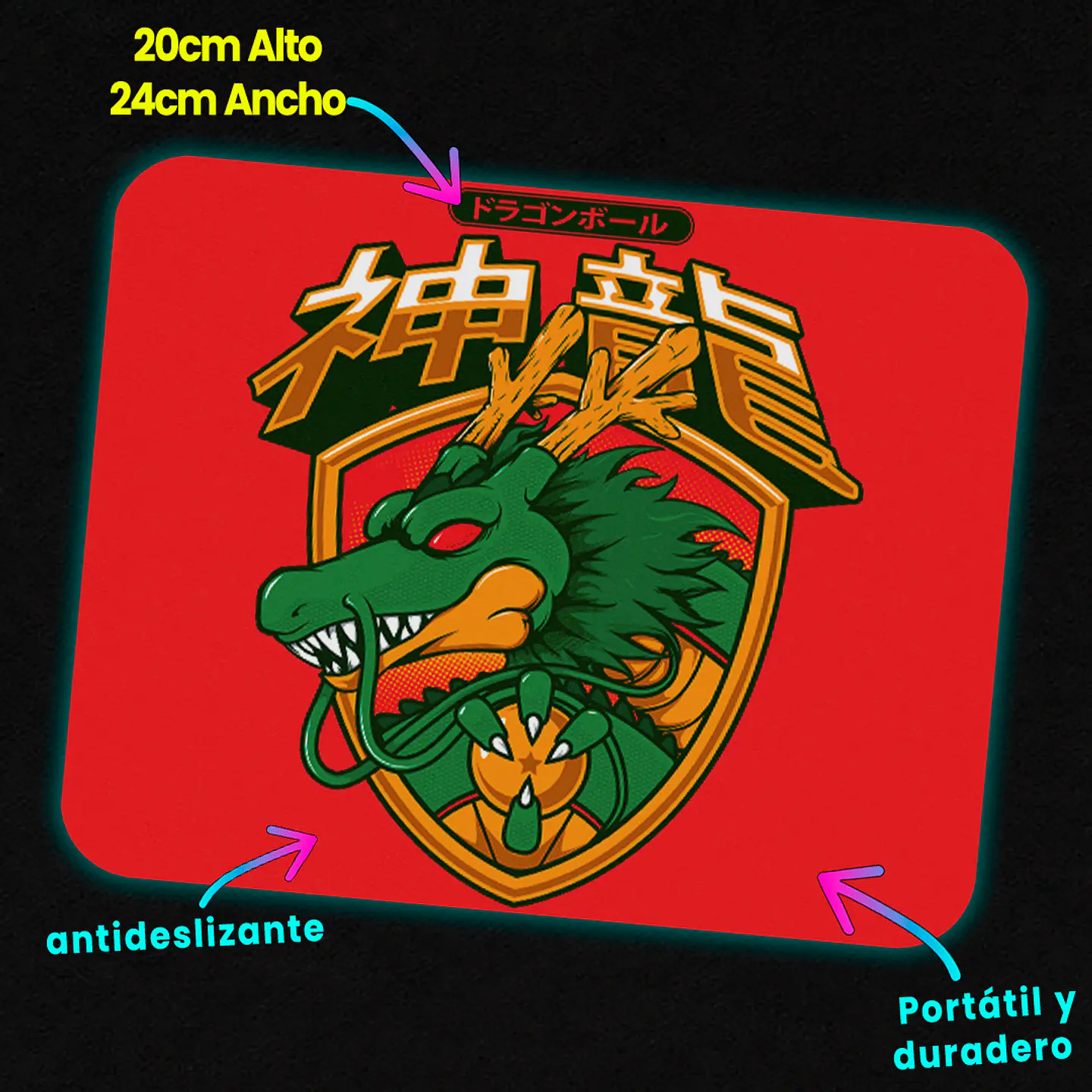 Mousepad 20x24 cm - Diseño Shenlong Retro Emblem 2