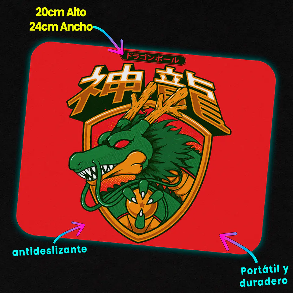 Mousepad 20x24 cm - Diseño Shenlong Retro Emblem 2