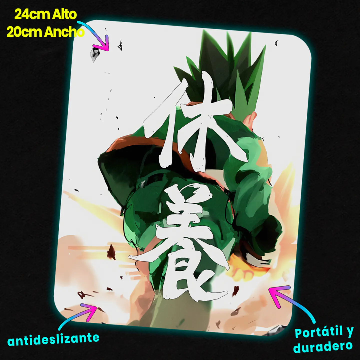 Mousepad 20x24 cm - Diseño Gon Freecss Kanji Echo 2