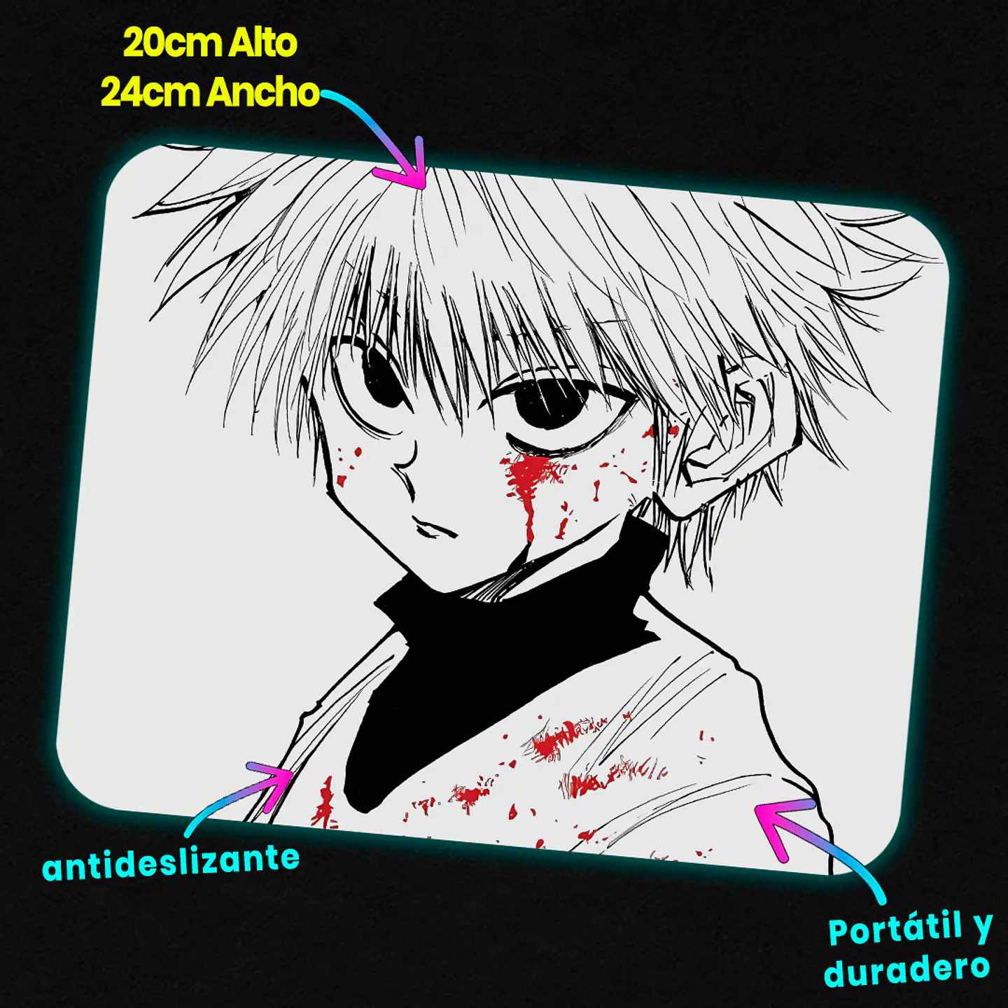 Mousepad 20x24 cm - Diseño Killua Zoldyck Bloodline 2