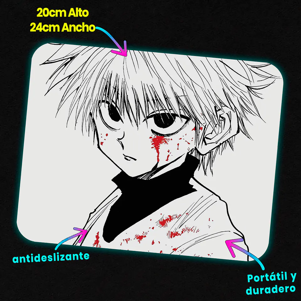 Mousepad 20x24 cm - Diseño Killua Zoldyck Bloodline 2