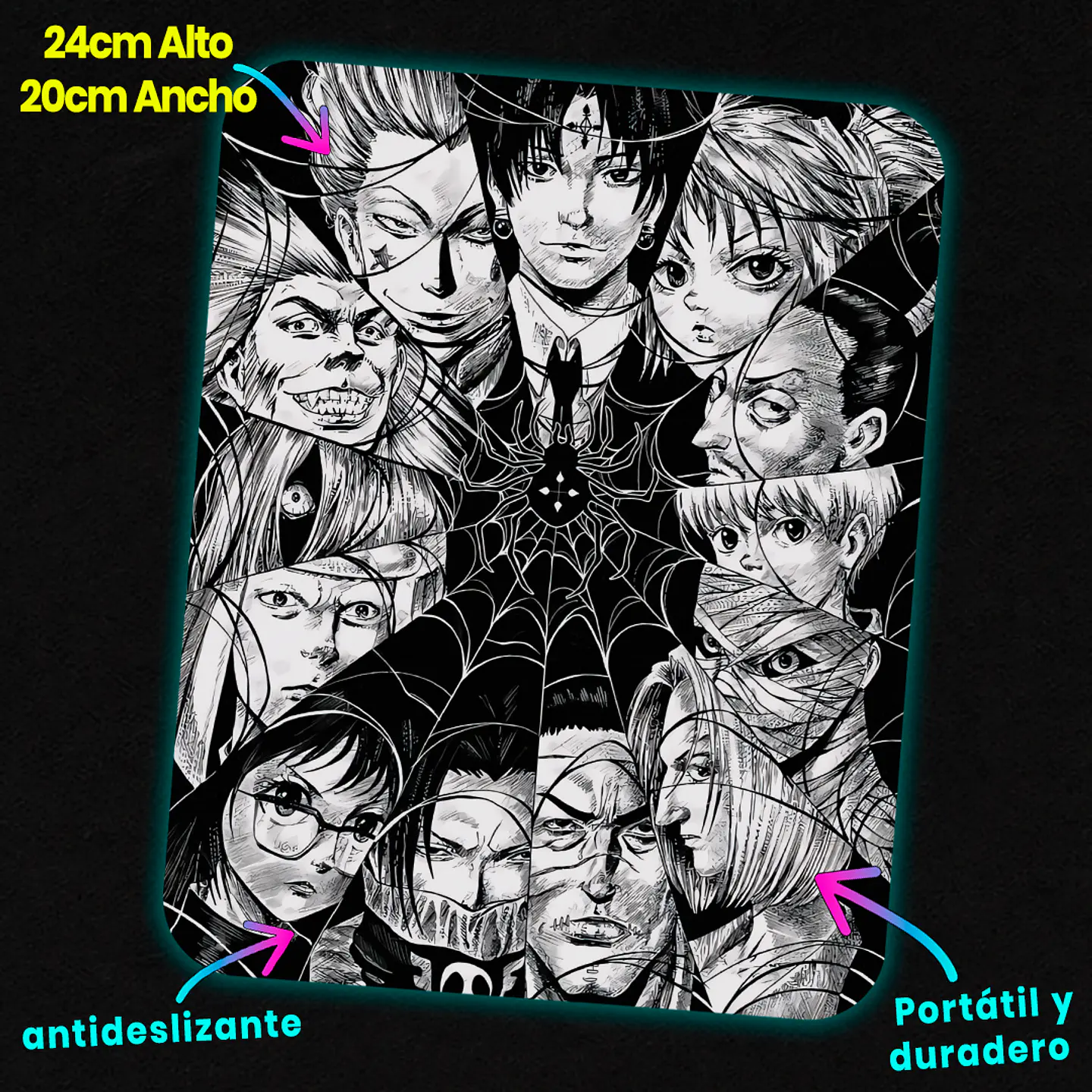Mousepad 20x24 cm - Diseño Phantom Troupe Spider Web 2