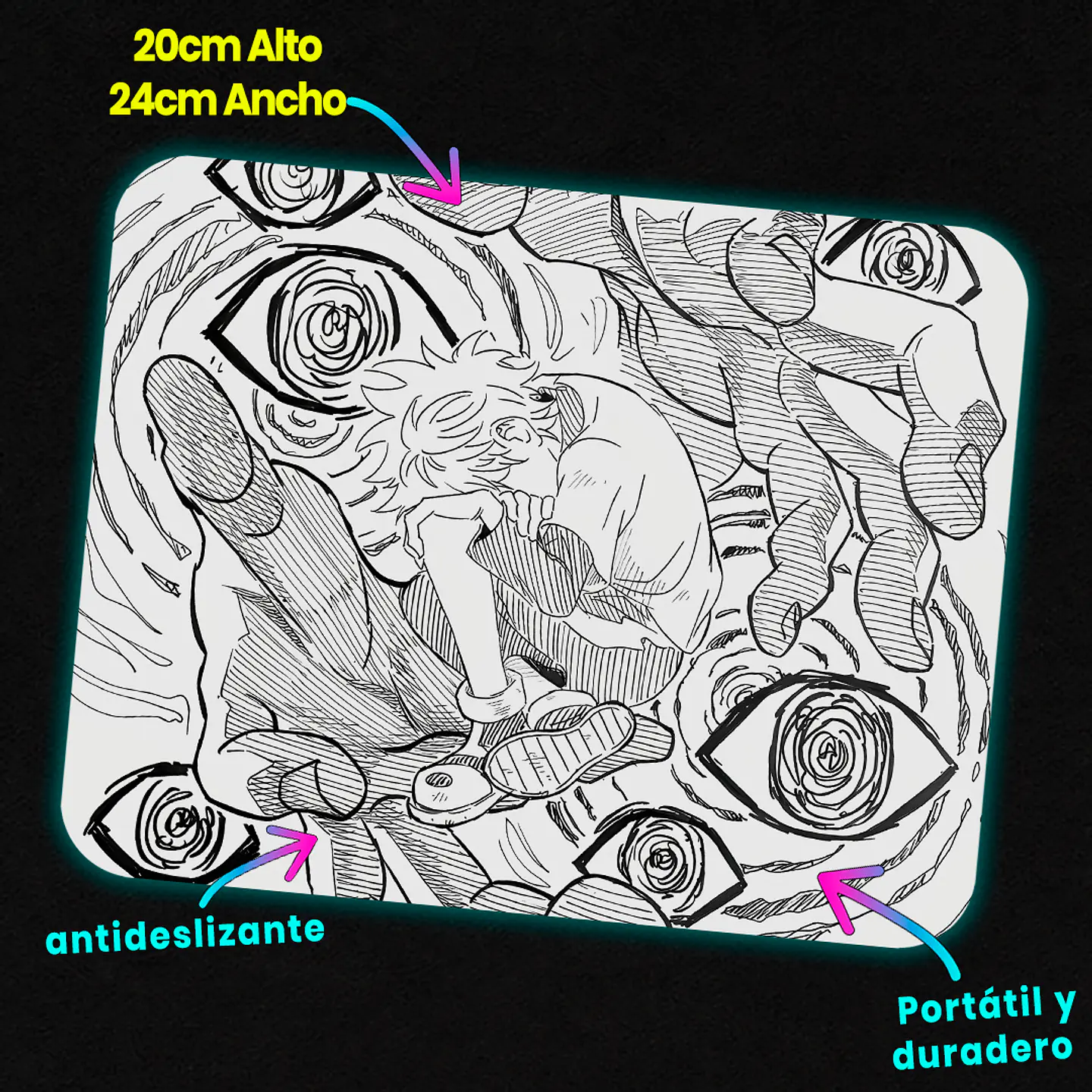 Mousepad 20x24 cm - Diseño Killua Visionary Sketch 2