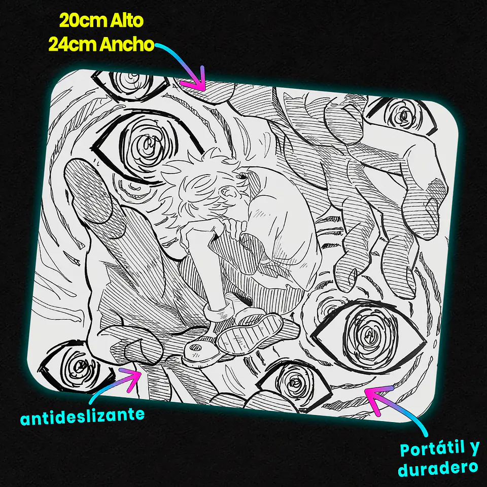Mousepad 20x24 cm - Diseño Killua Visionary Sketch 2