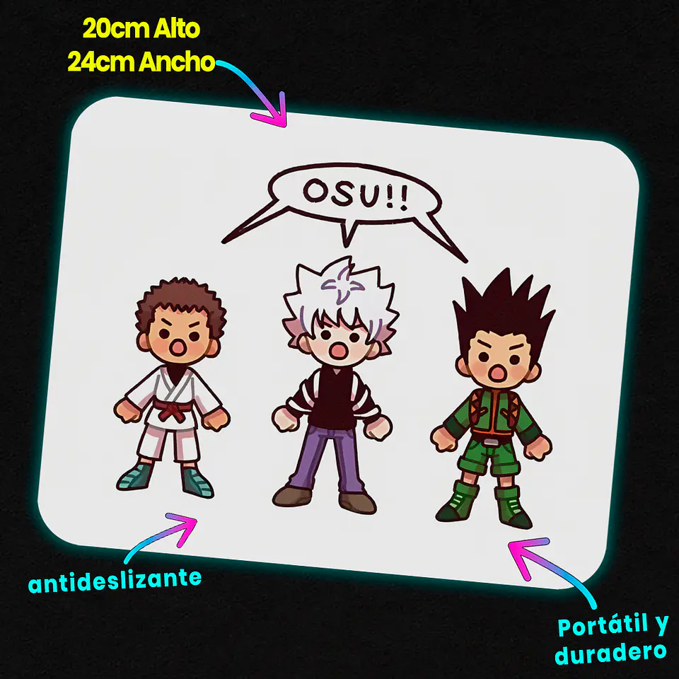 Mousepad 20x24 cm - Diseño Hunter Trio Osu!! 2