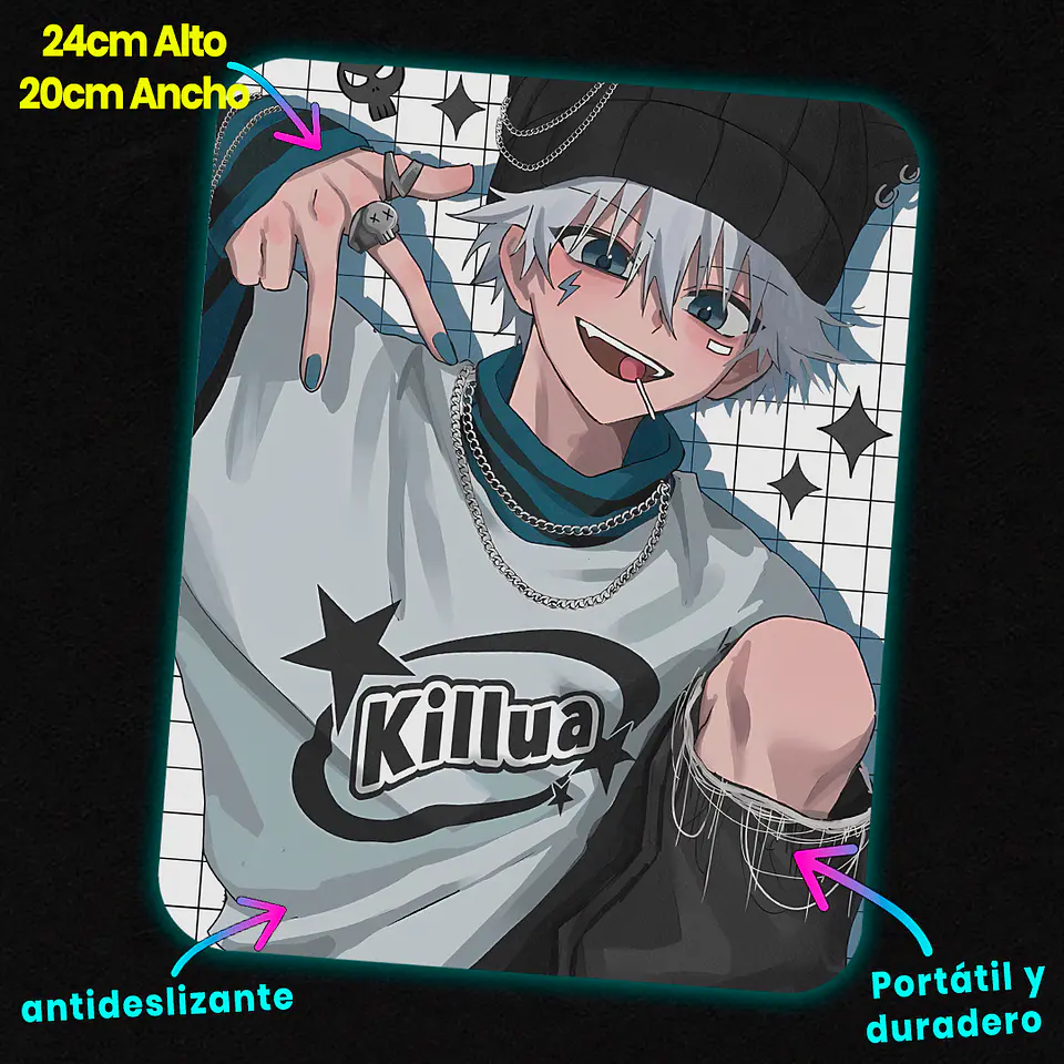 Mousepad 20x24 cm - Diseño Killua Zoldyck Urban Aesthetic 2