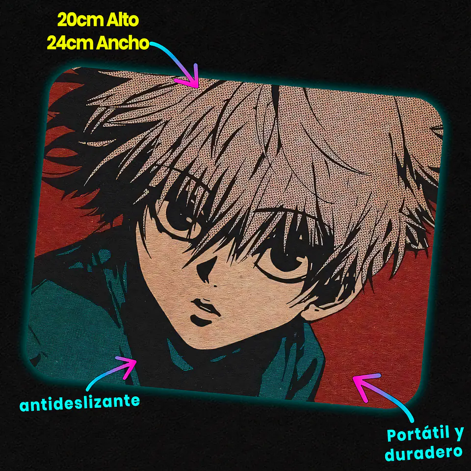 Mousepad 20x24 cm - Diseño Killua Zoldyck Scarlet Instinct 2