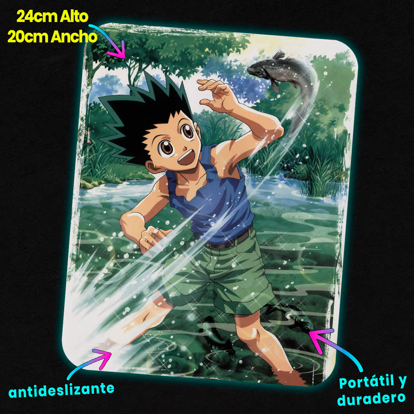 Mousepad 20x24 cm - Diseño Gon Freecss Whale Island Fishing 2