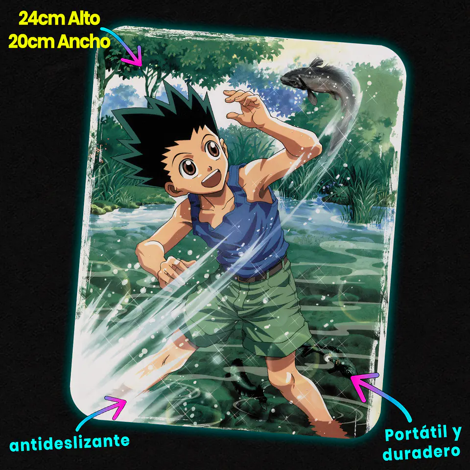 Mousepad 20x24 cm - Diseño Gon Freecss Whale Island Fishing 2