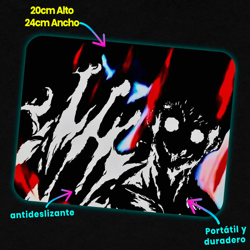 Mousepad 20x24 cm - Diseño Gon Dark Glitch Silhouette 2