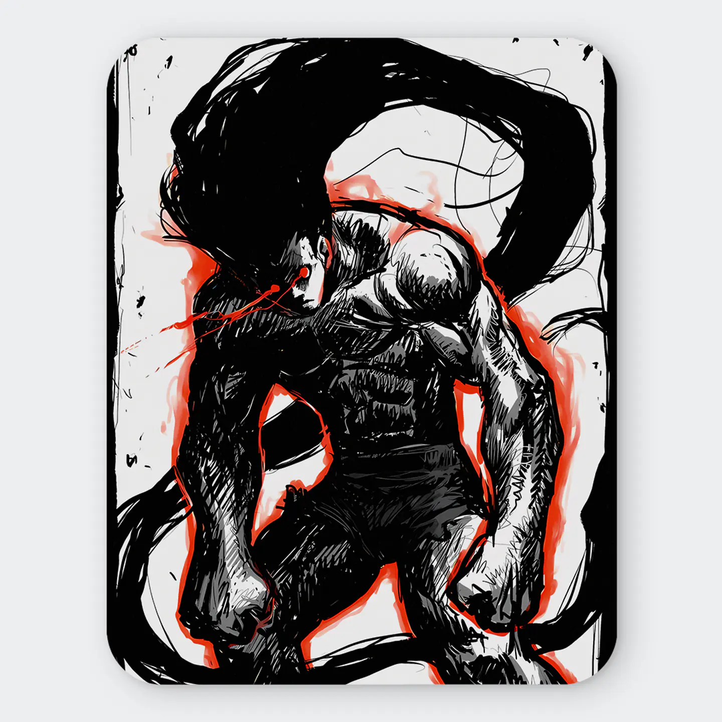 Mousepad 20x24 cm - Diseño Gon Adult Black Sketch Rage 1