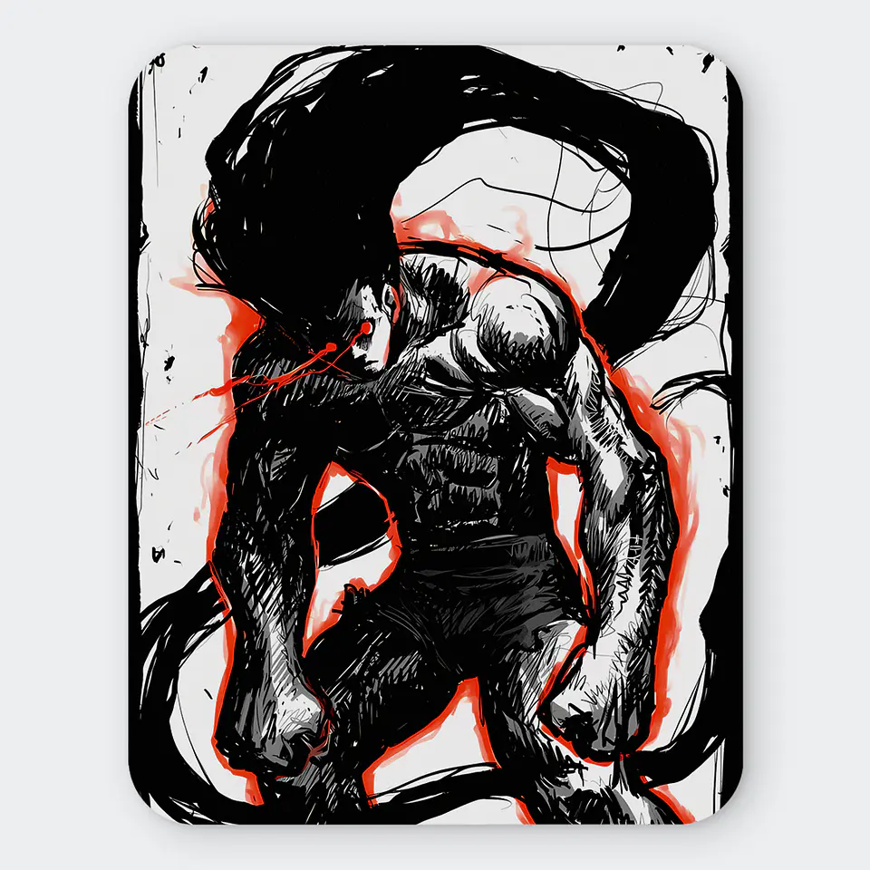 Mousepad 20x24 cm - Diseño Gon Adult Black Sketch Rage 1