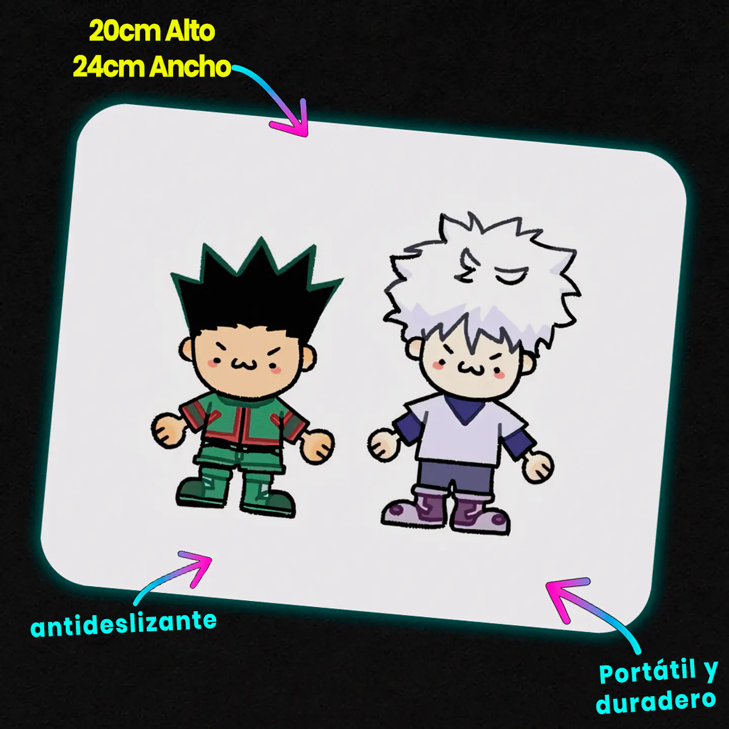 Mousepad 20x24 cm - Diseño Gon & Killua Chibi Duo 2