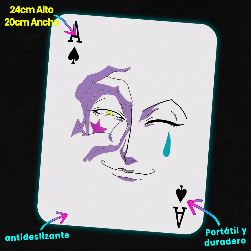 Mousepad 20x24 cm - Diseño Hisoka Ace of Spades Minimalist 2