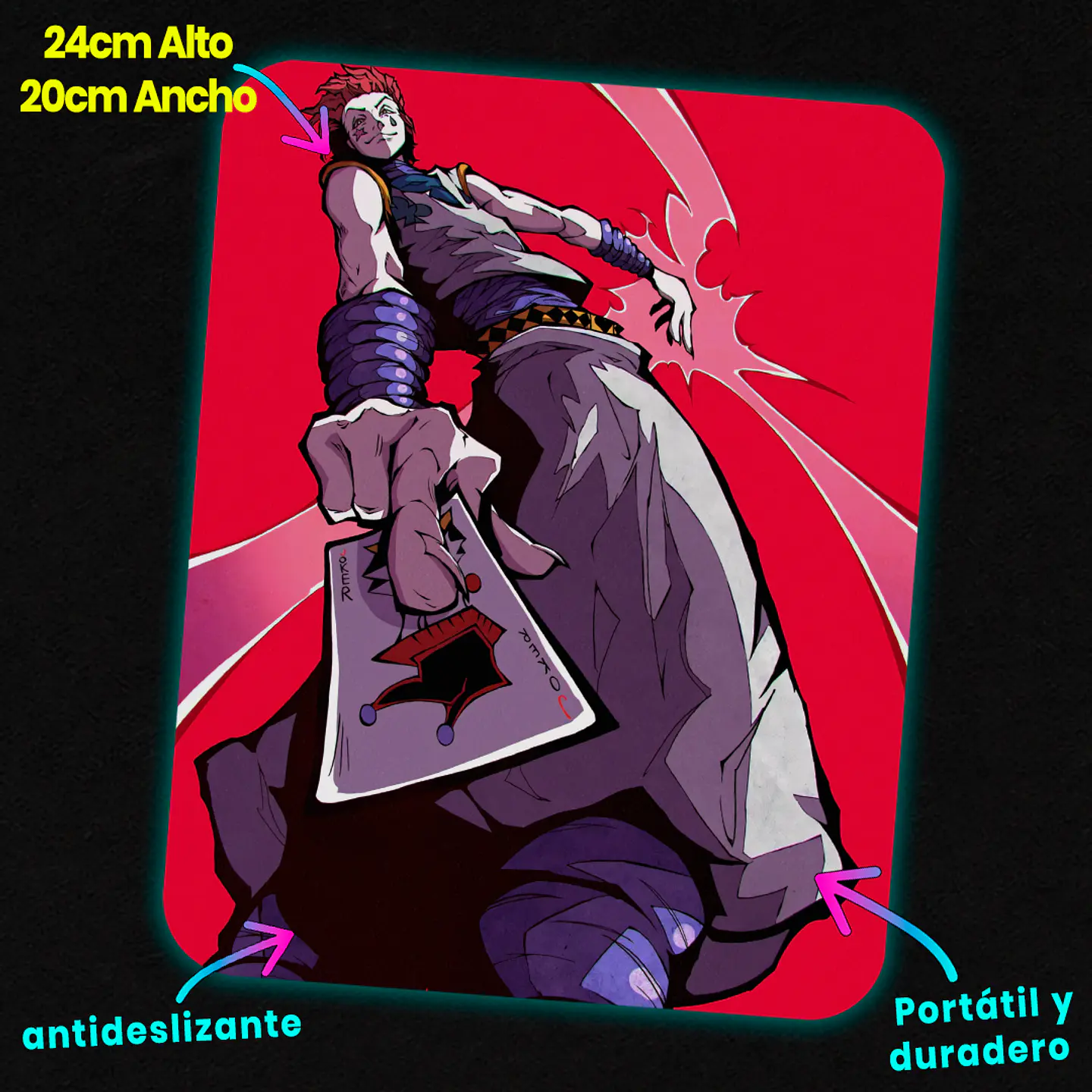 Mousepad 20x24 cm - Diseño Hisoka Morow Bungee Joker 2