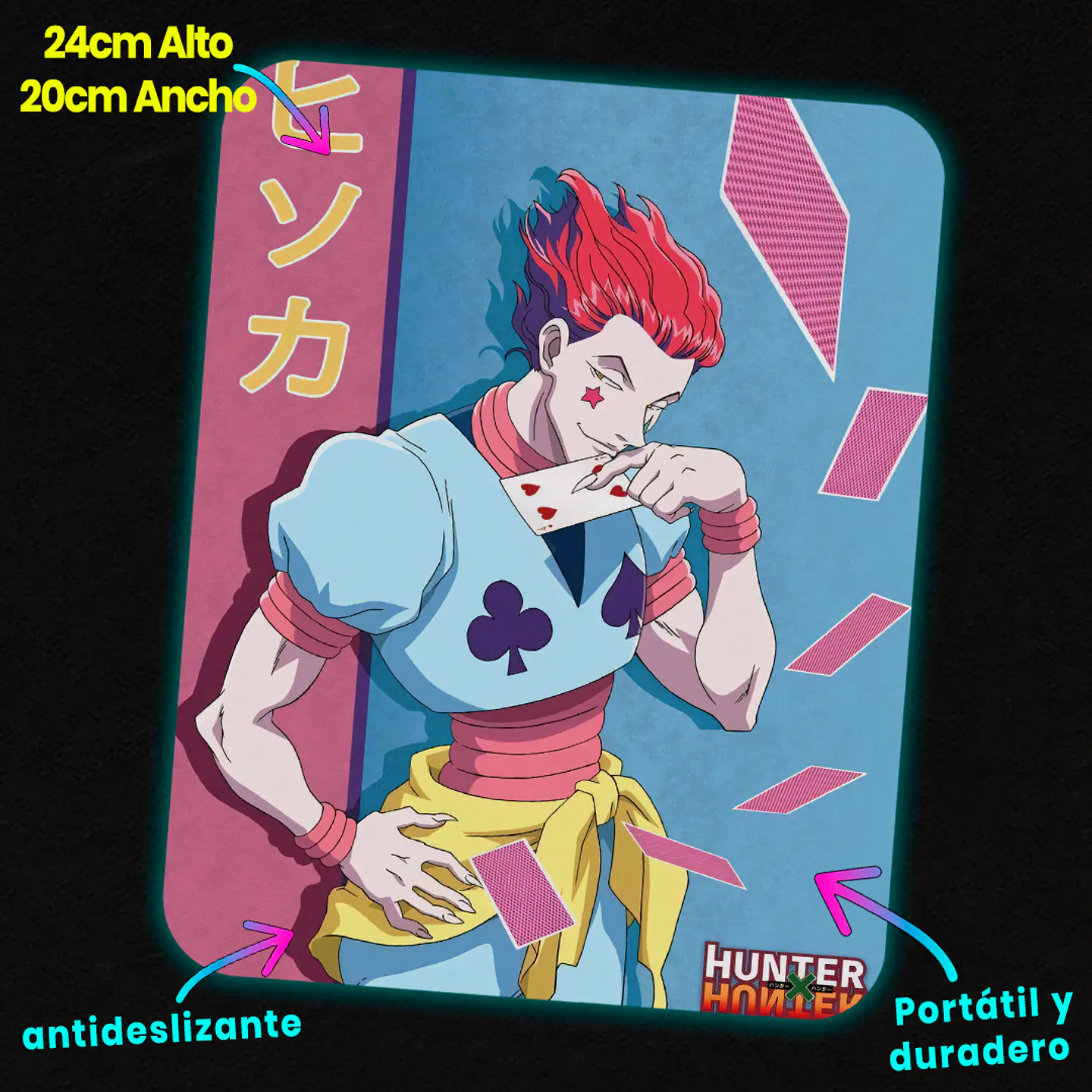 Mousepad 20x24 cm - Diseño Hisoka Morow Retro Card Master 2