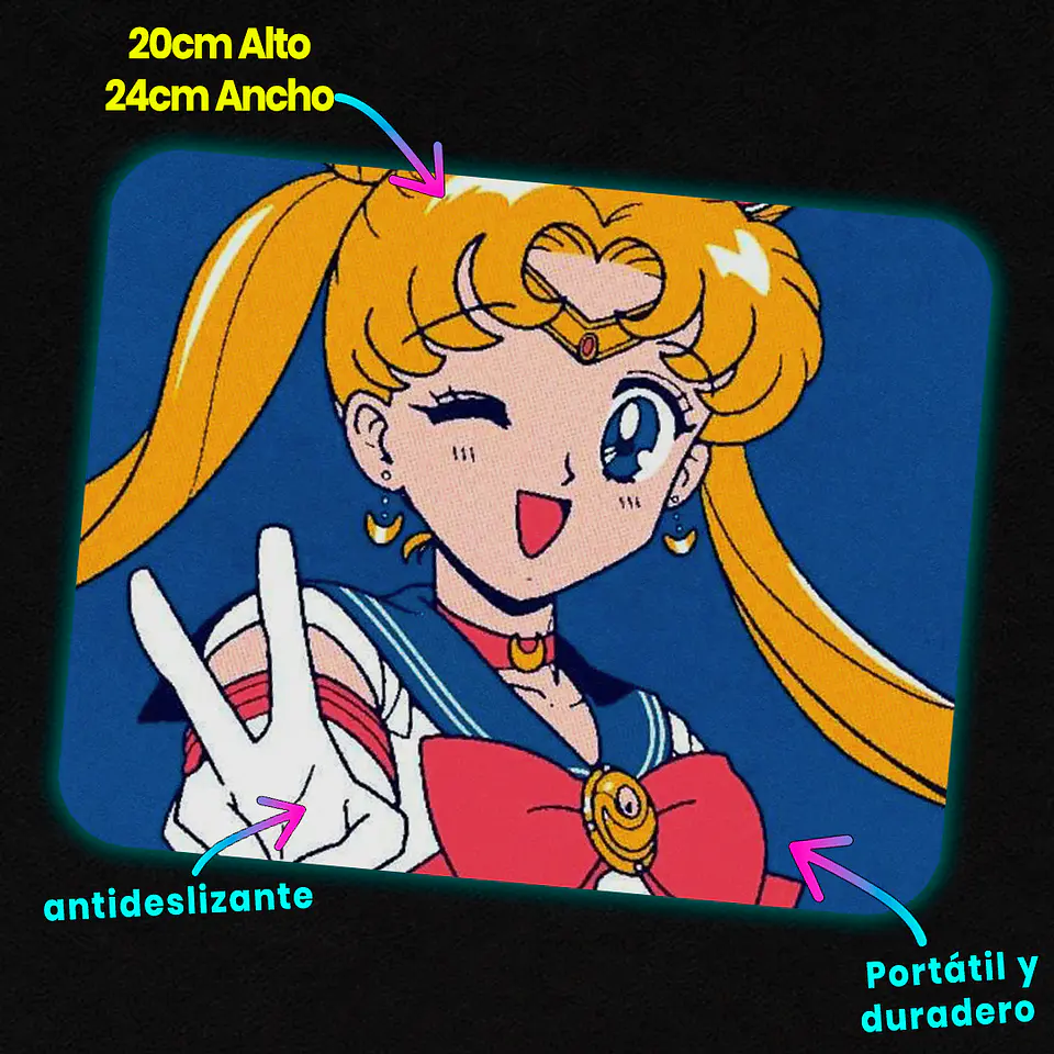 Mousepad 20x24 cm - Diseño Sailor Moon Sparkling Wink 2