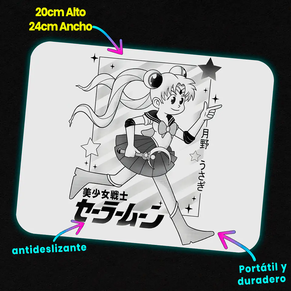 Mousepad 20x24 cm - Diseño Sailor Moon Retro Toon Tribute 2