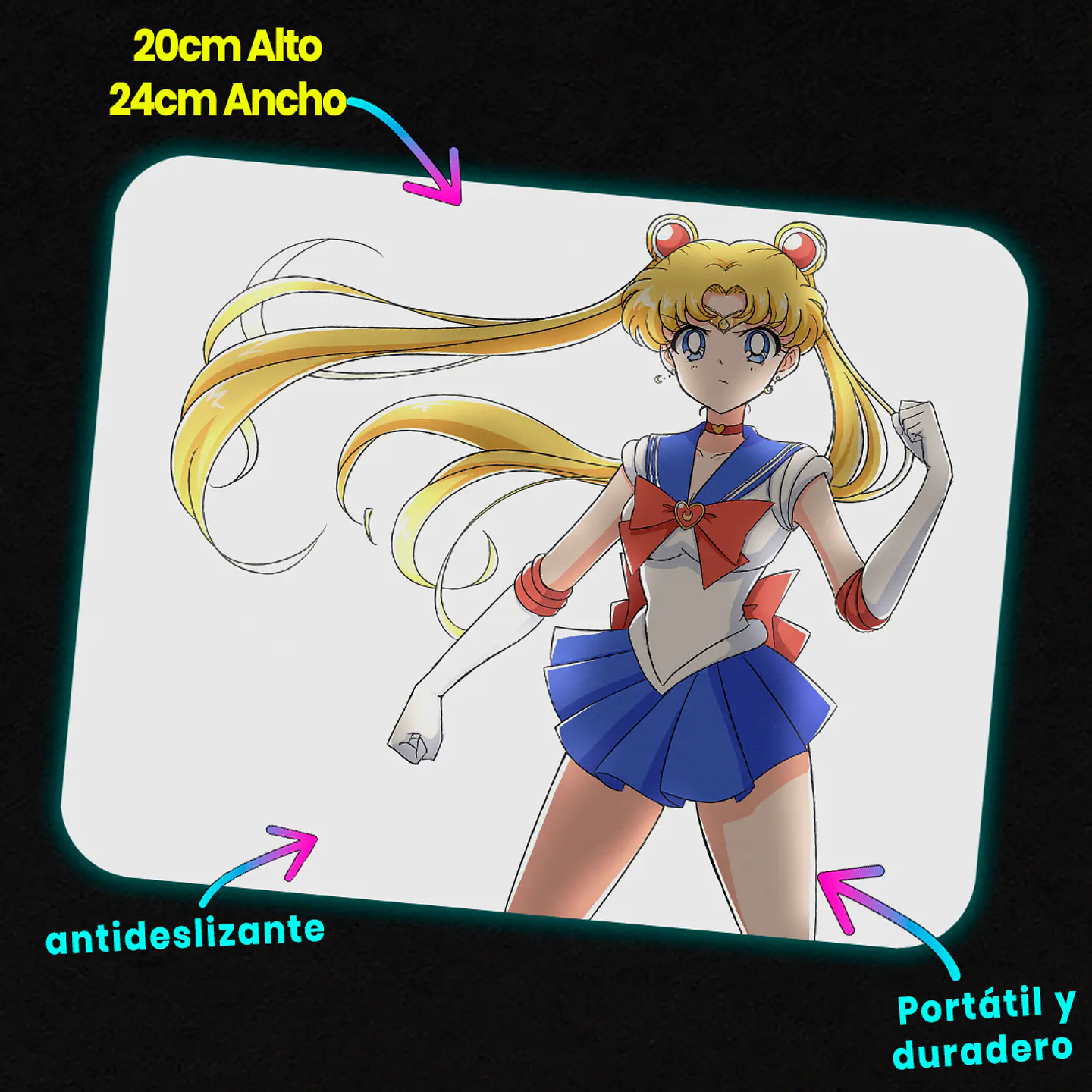 Mousepad 20x24 cm - Diseño Sailor Moon Guardian Determination 2
