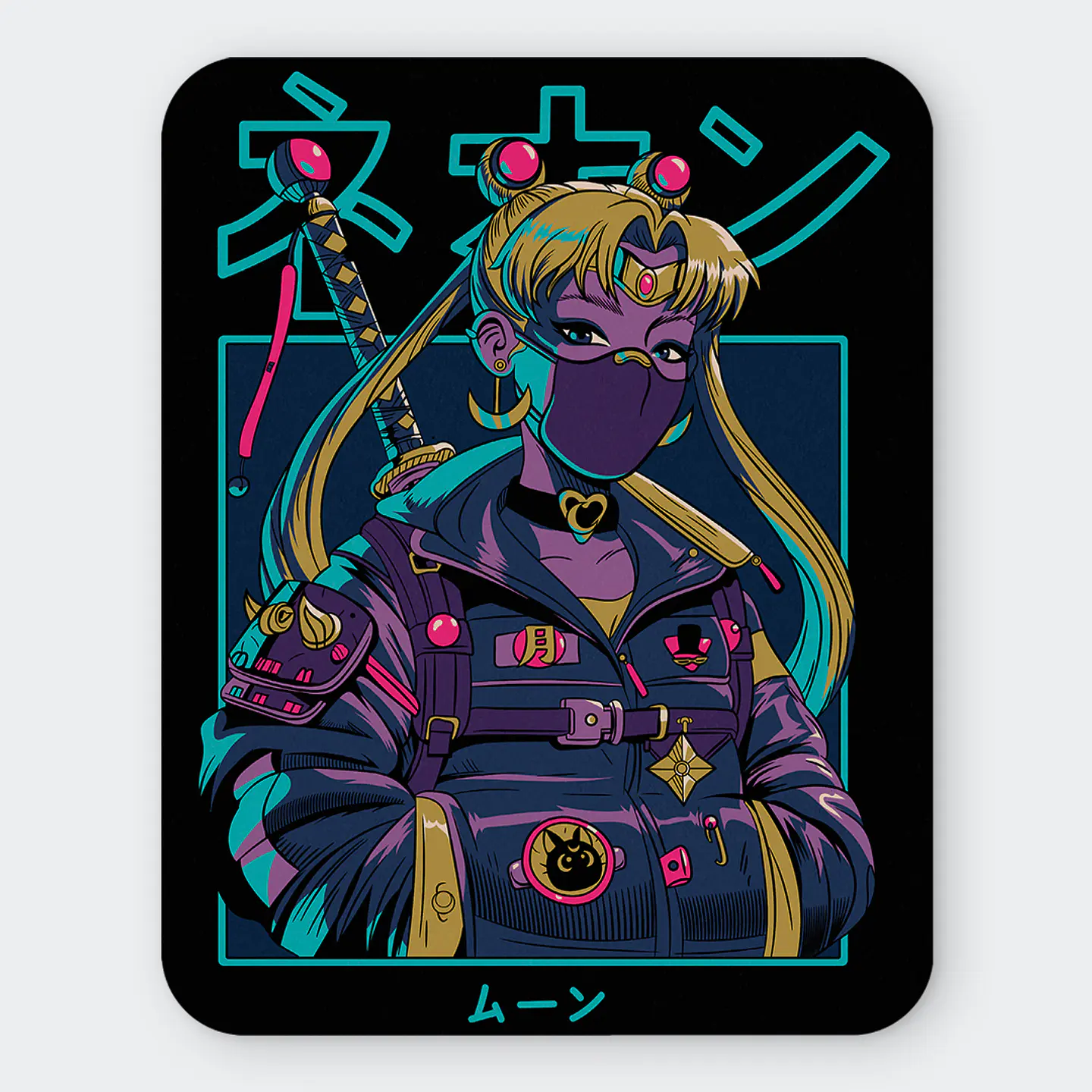 Mousepad 20x24 cm - Diseño Sailor Moon Cyber Shinobi Night 1