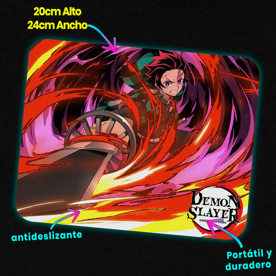 Mousepad 20x24 cm - Diseño Tanjiro Kamado Hinokami Strike 2
